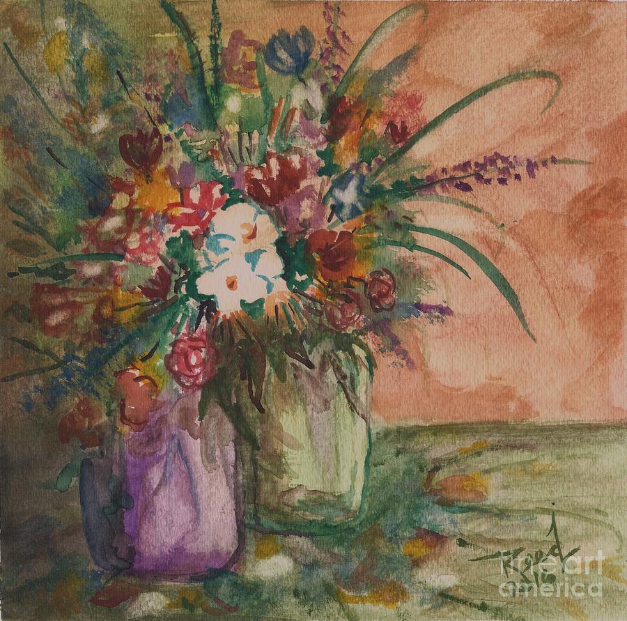 Flowers In Vases 2 Painting by Reed Novotny