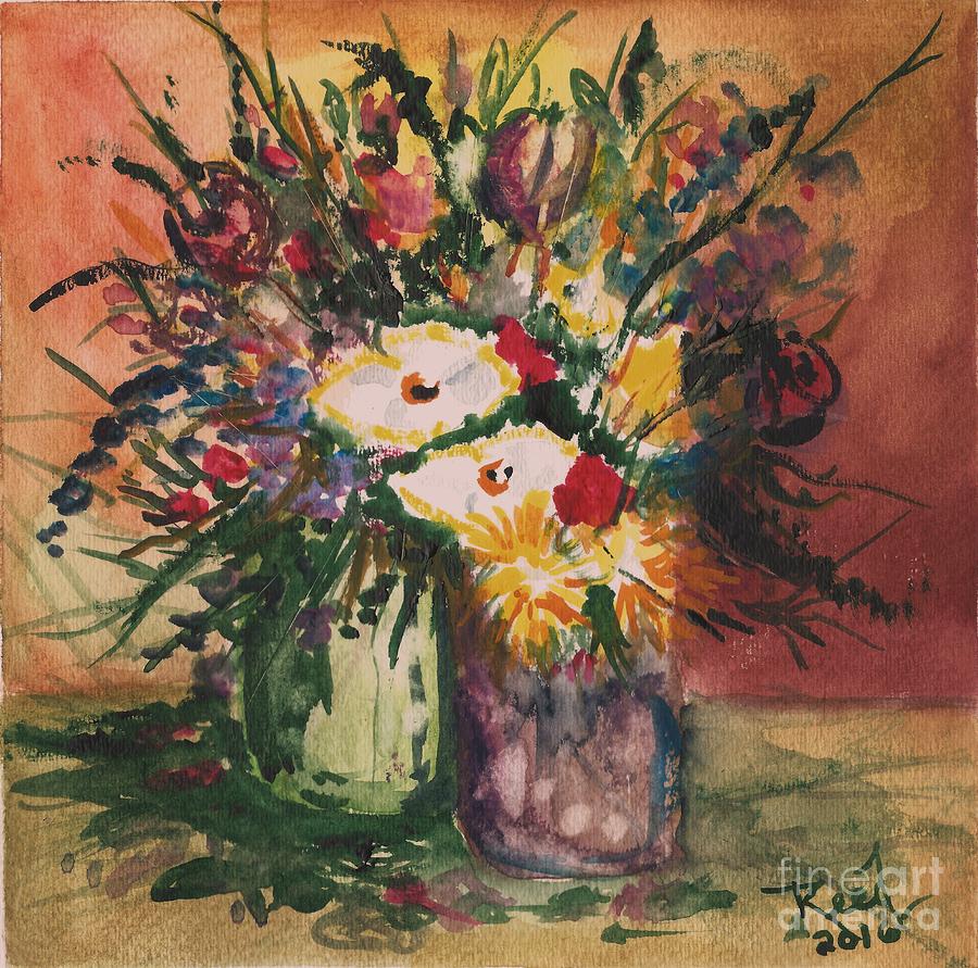 Flowers In Vases Painting by Reed Novotny