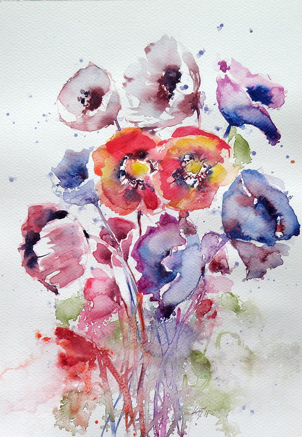 Flowers Painting by Kovacs Anna Brigitta