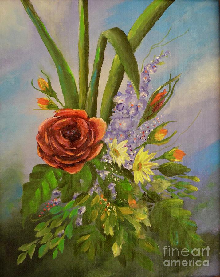 Flowers Make Me Smile Painting by Mary Scott