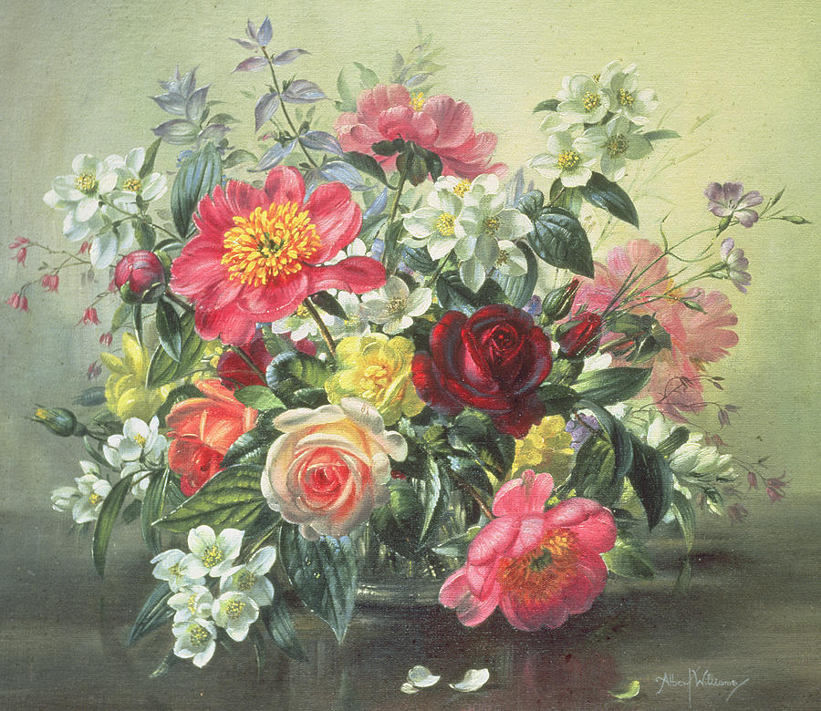 Flowers Of Romantic June Painting By Albert Williams