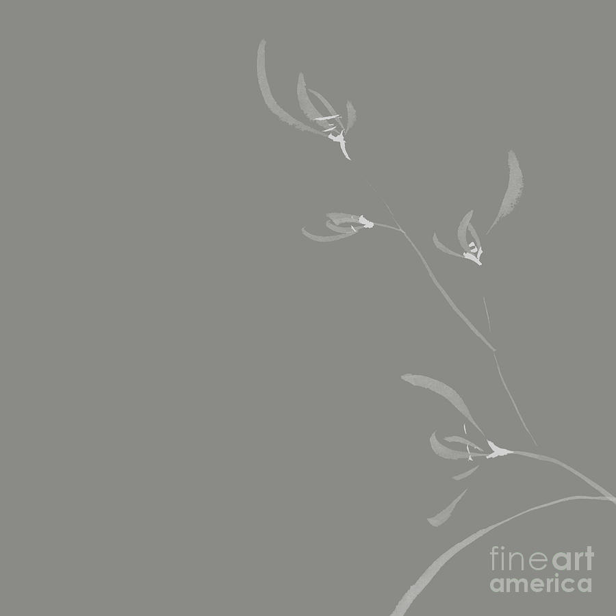 Orchid Mixed Media - Flowers of wild orchids Japanese Sumie Zen monochrome floral des by Awen Fine Art Prints