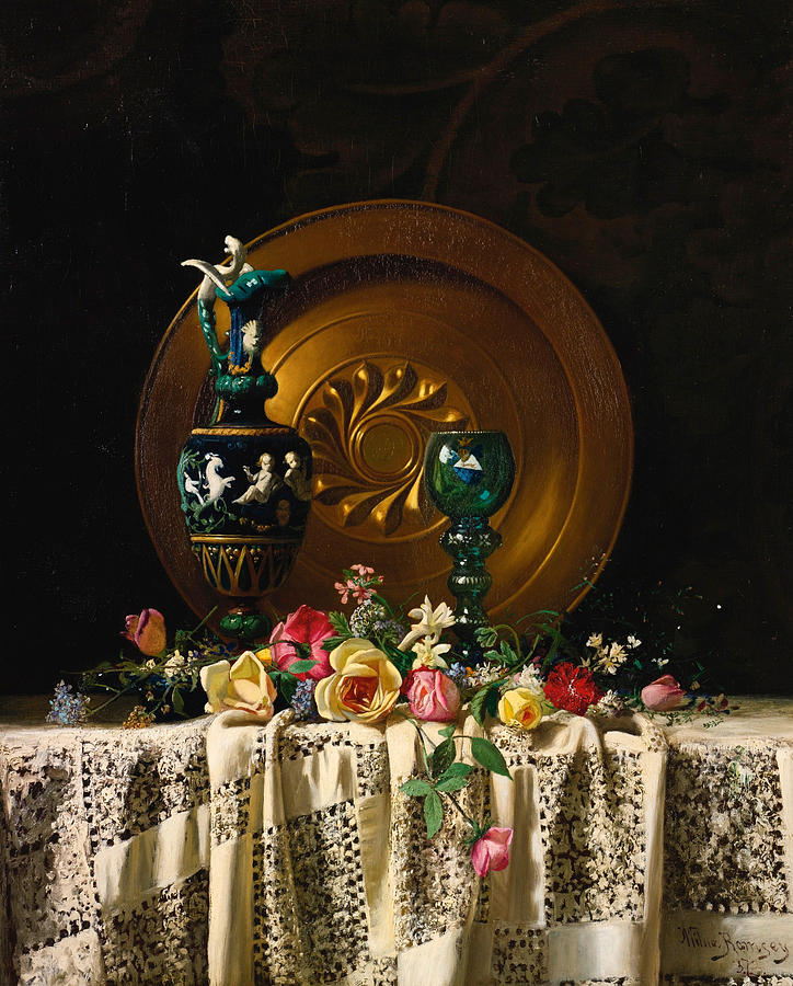 Flowers on a Table Painting by Milne Ramsey