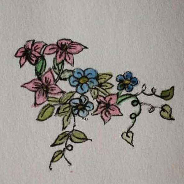 flower vines drawings