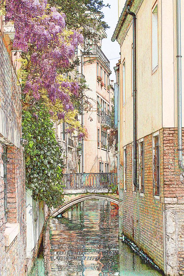 flat near the bridge of sighs venice italy black line sketch mwoodpencom  venezia gondola ven  Italy sketches Architecture drawing Black and  white drawing