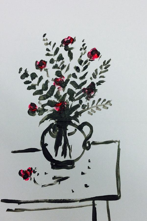Flowers on desk Painting by Hae Kim - Fine Art America