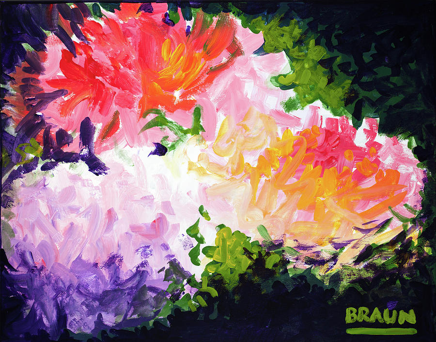 Flowers Painting - Flowers on Fire by Beverly H Braun Flowers Painting - Flowers on Fire by Beverly H Braun