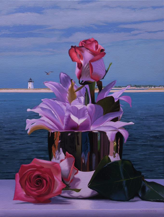 Flowers on the Deck Painting by Tony Chimento