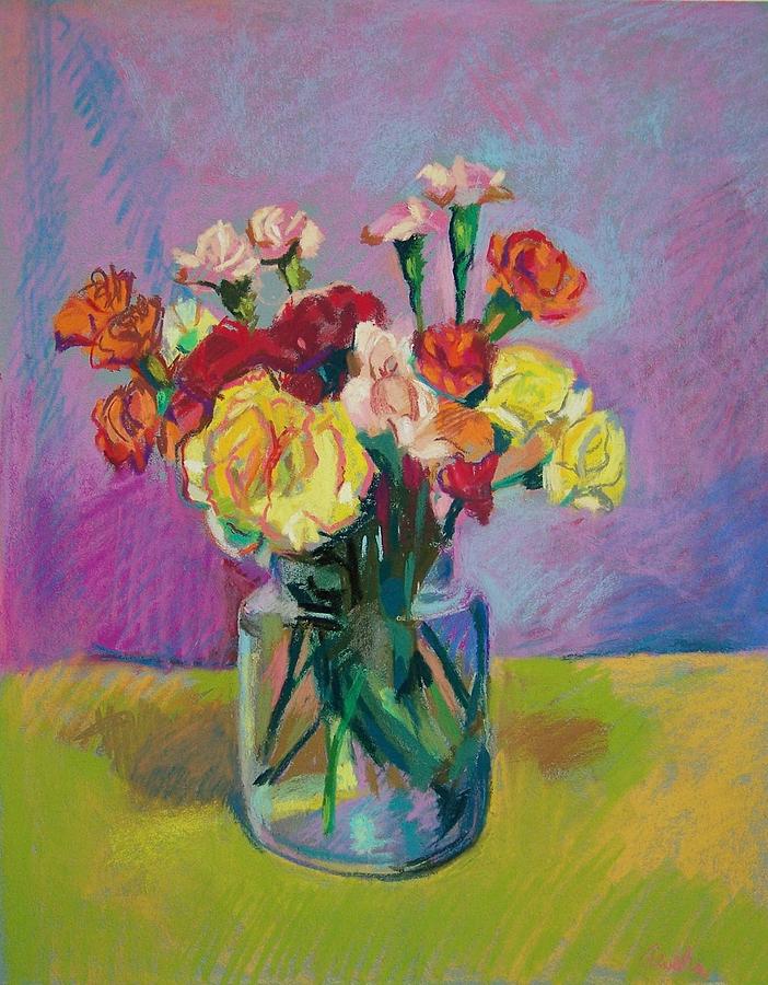 Flowers Pastel - Pickle Jar of Flowers by Aletha Kuschan Flowers Pastel - Pickle Jar of Flowers by Aletha Kuschan