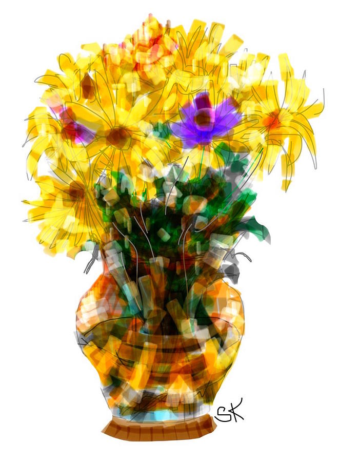 Flowers on the Table Digital Art by Sherry Killam