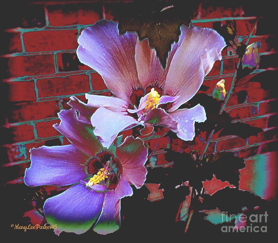 Flowers on the Wall Digital Art by MaryLee Parker
