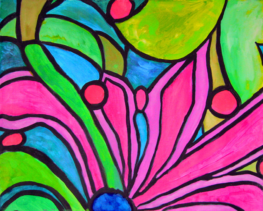  Flowers  Pop  V1 Painting by Laura Heggestad