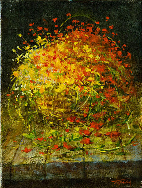 Flowers Painting by Tadeusz Gazda