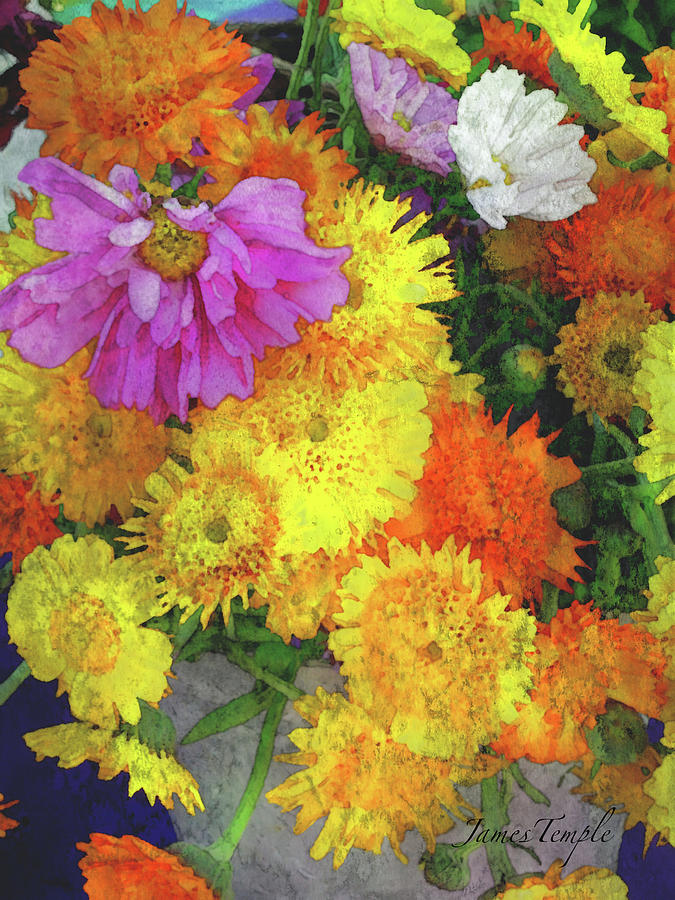 Flowers That Smile Digital Watercolor Digital Art by James Temple