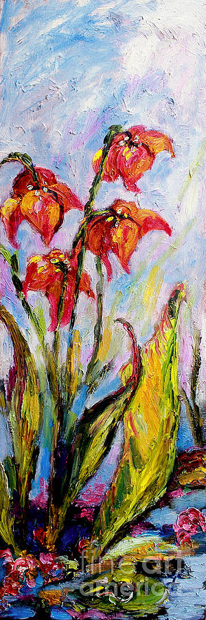 Flowers Wetlands Parrot Pitcherplant Painting by Ginette Callaway