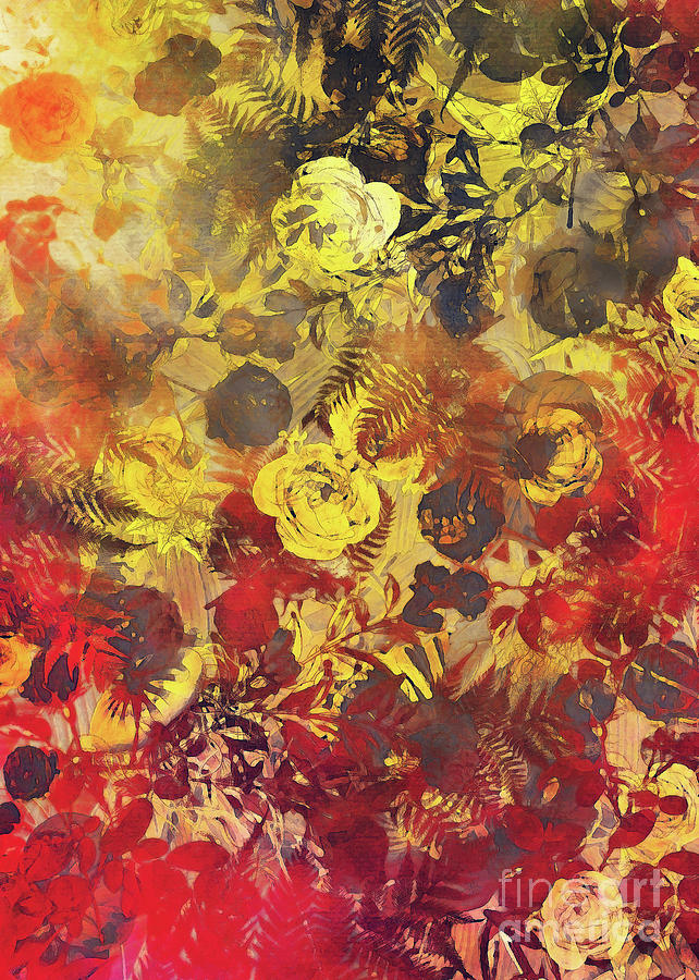 Flowers Yellow Art Digital Art by Justyna Jaszke JBJart
