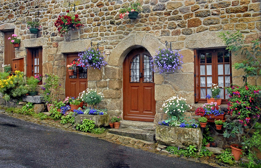 Flowery Doorways in Brittany Photograph by Dave Mills