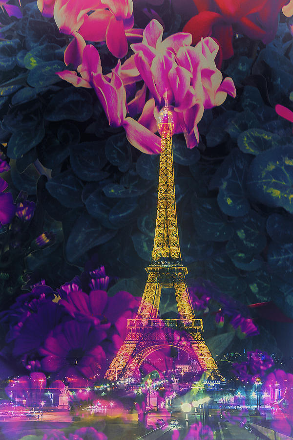 Flowery Eiffel Photograph by Andrew Soundarajan
