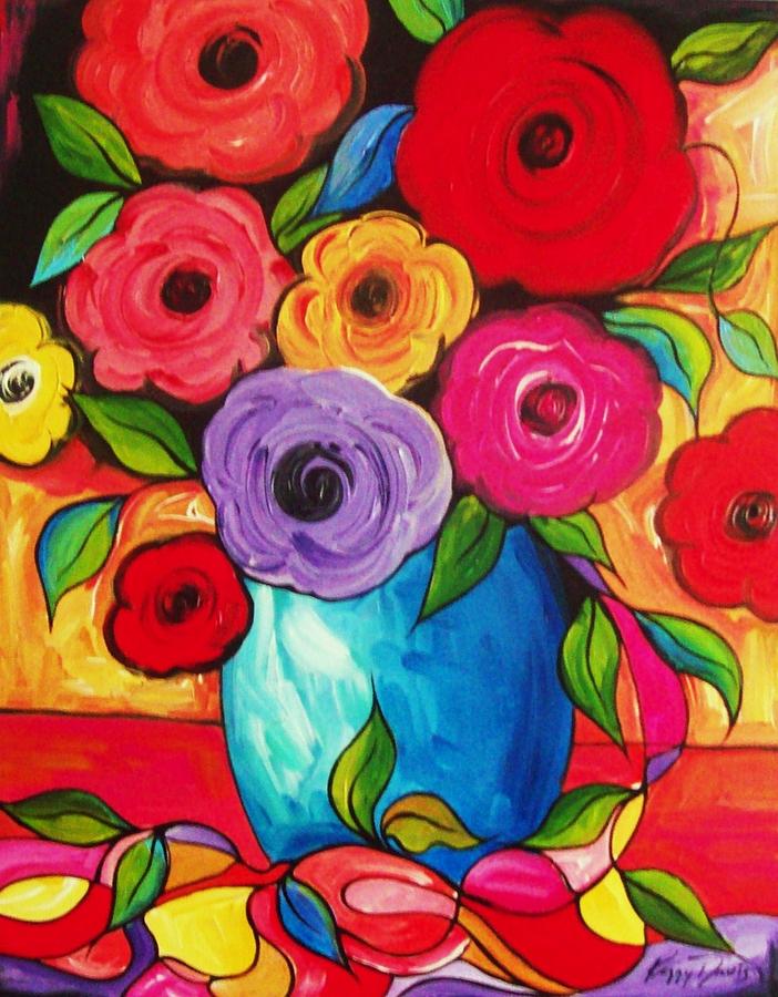 Flowery Flowers Painting by Peggy Davis | Fine Art America