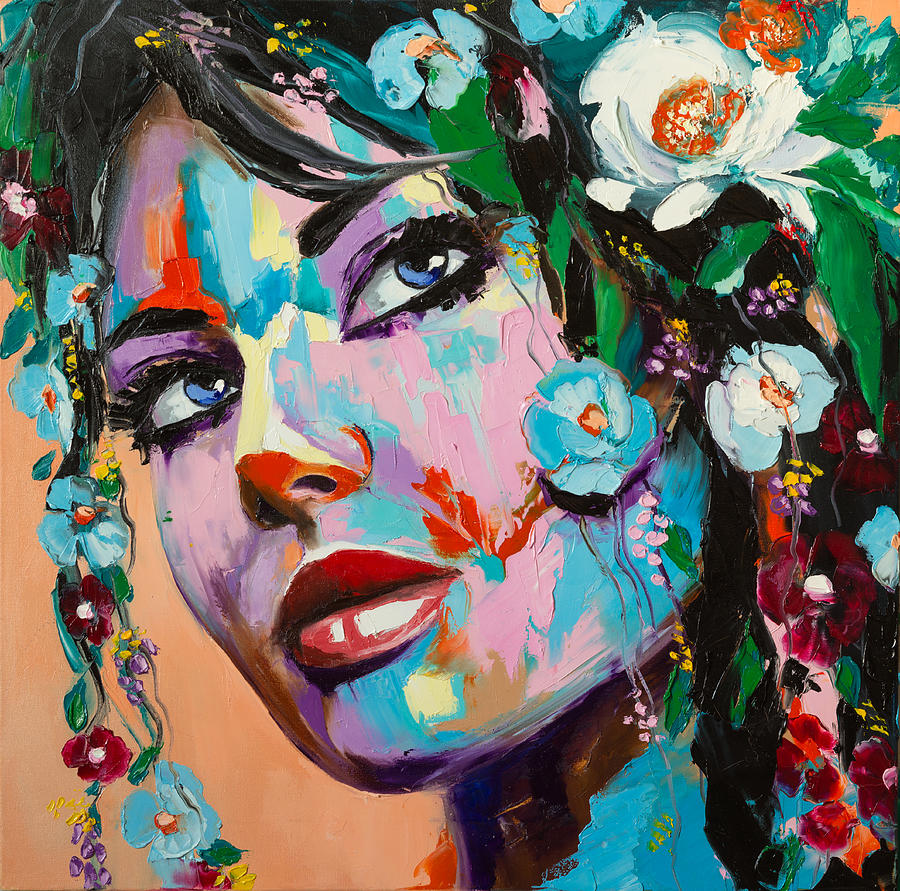 Flowery mood Painting by Lana Frey - Fine Art America