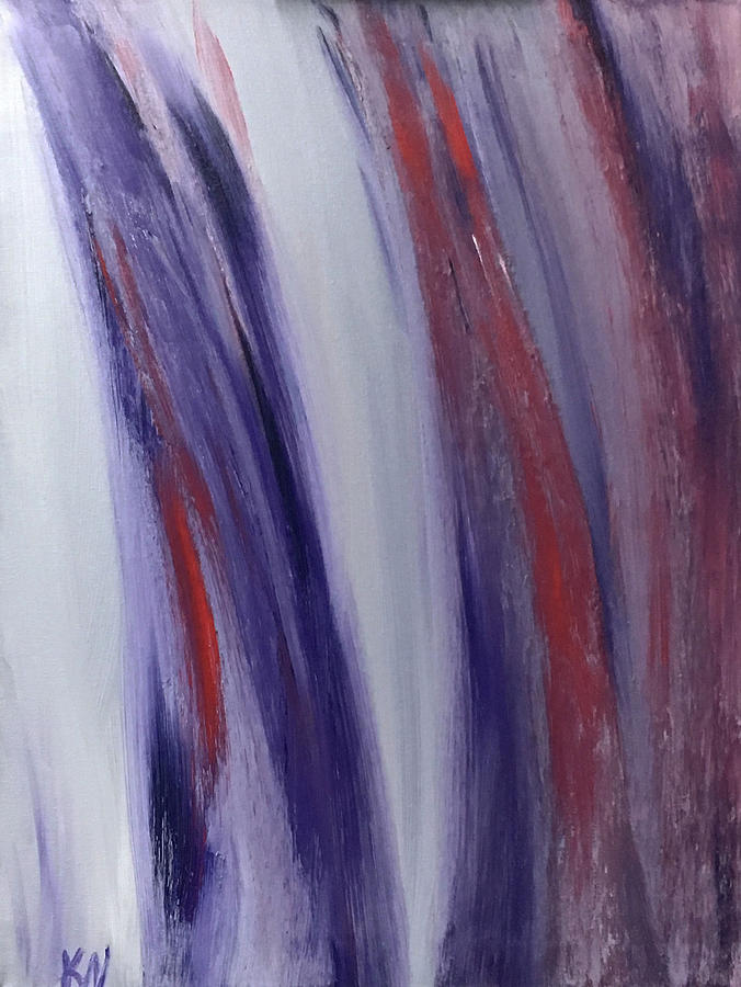 Red, White and Blue Flowing Energy Painting by Karen Nicholson