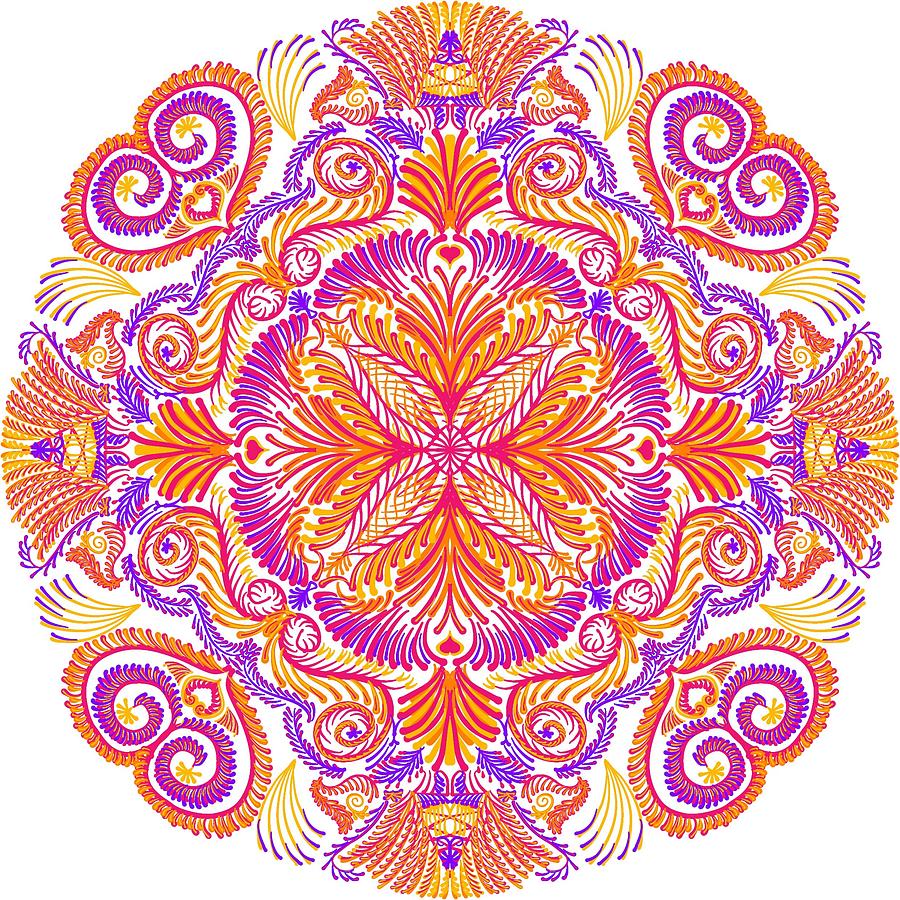 Mandala Digital Art - Flowing Free by Lisa Schwaberow