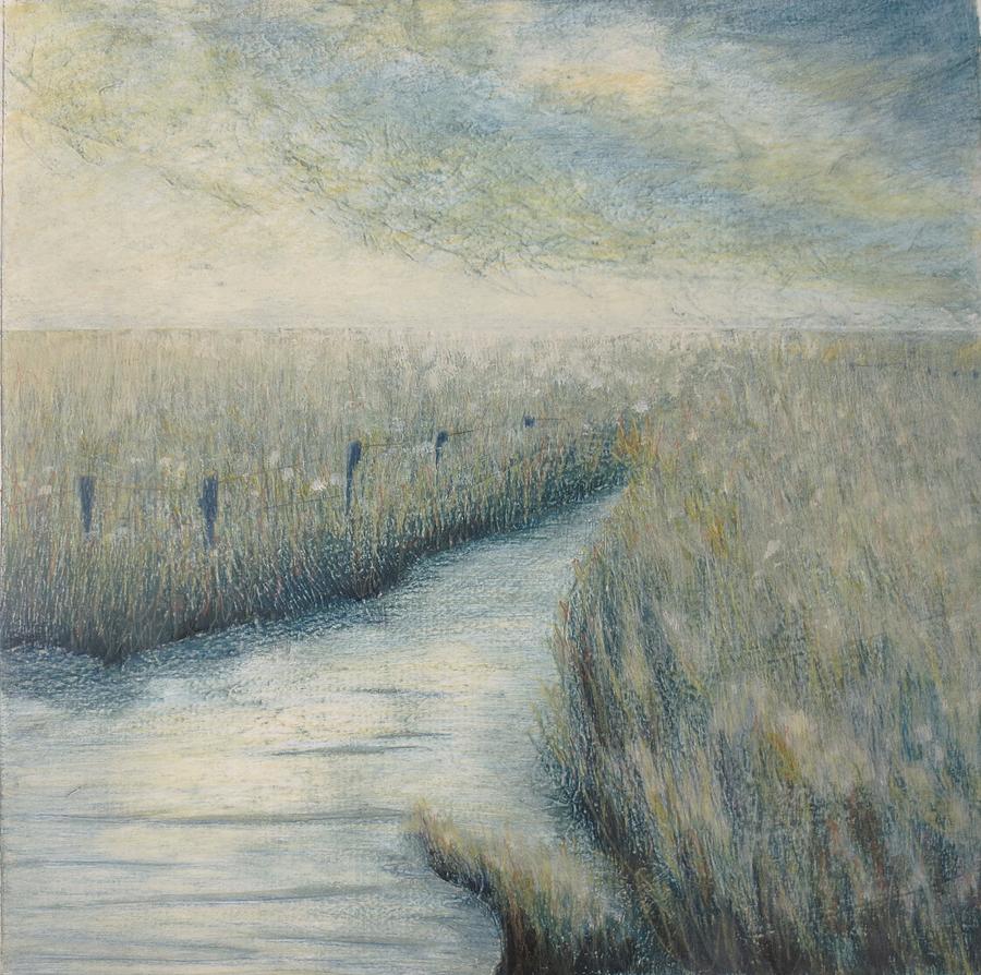 Landscape Painting - Flowing to the sea by Lisa Le Quelenec Landscape Painting - Flowing to the sea by Lisa Le Quelenec