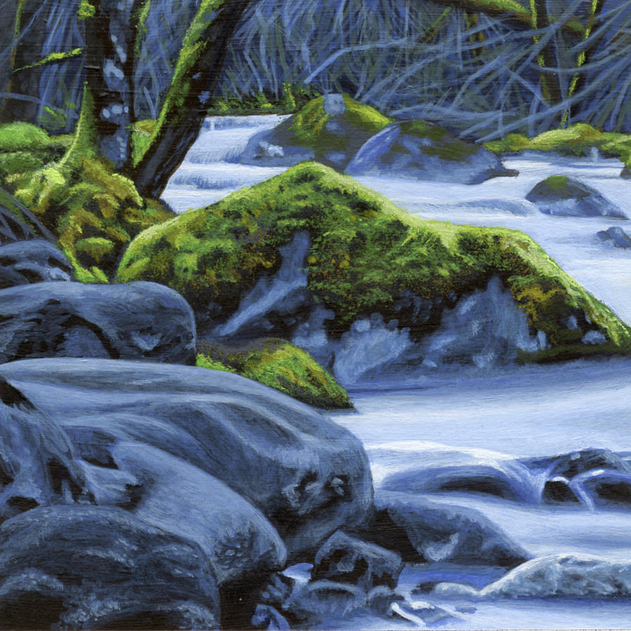 flowing water painting