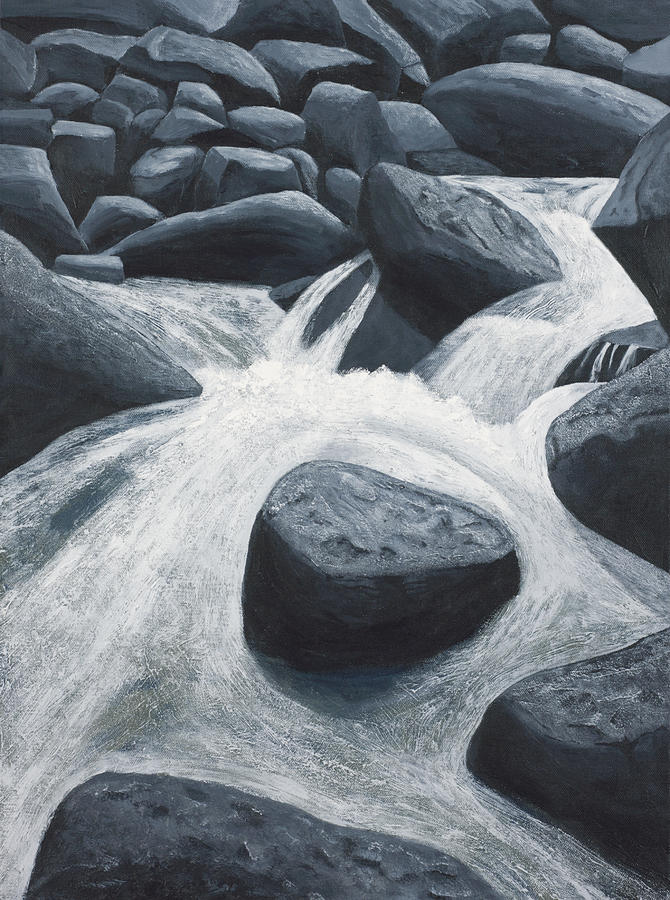 Flowing water Richland creek Painting by Garry McMichael