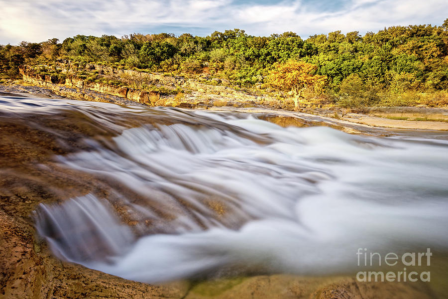 Flowing Waters of the Pedernales River at Pedernales Falls State Park - Texas Hill Country Photograph by Silvio Ligutti