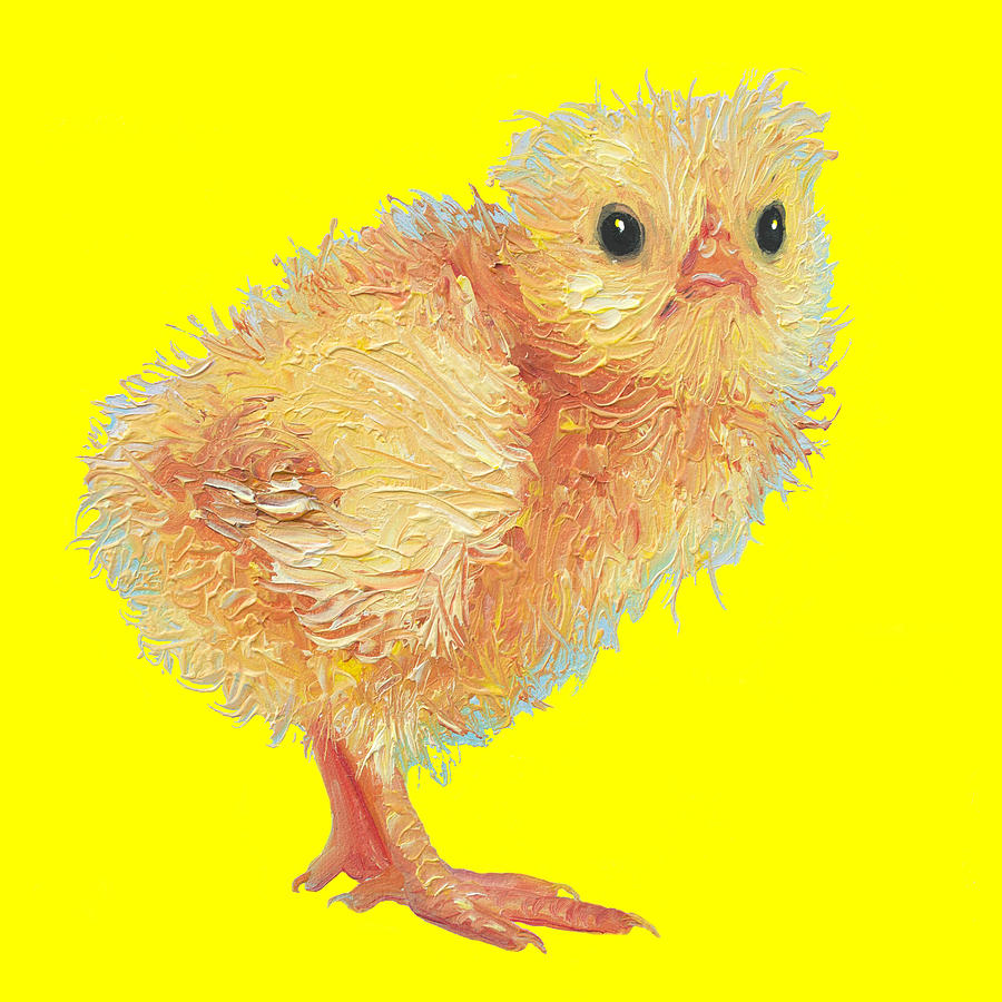 Fluffy Chick Painting by Jan Matson