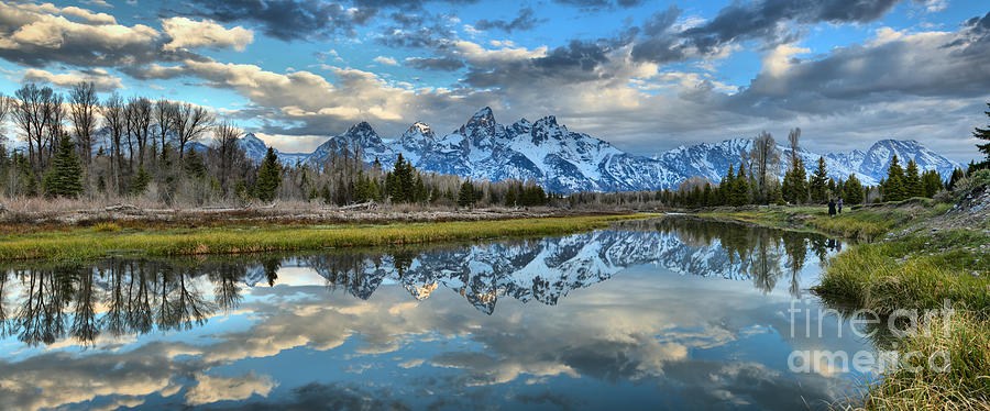 Fluffy Clouds And Reflections At Schwabacher Photograph by Adam Jewell