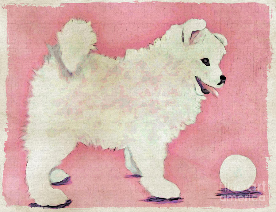 Fluffy Pup Painting by Phyllis Kaltenbach