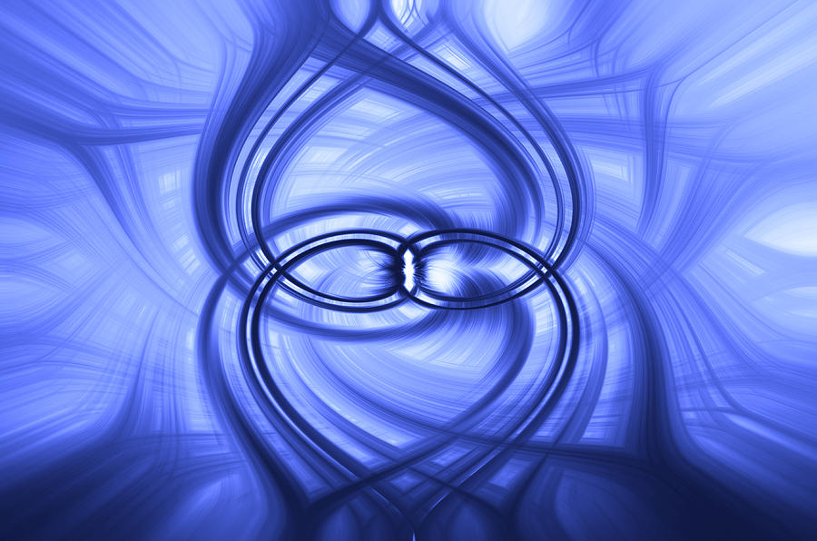 Abstract Digital Art - Fluid Blue by Carolyn Marshall
