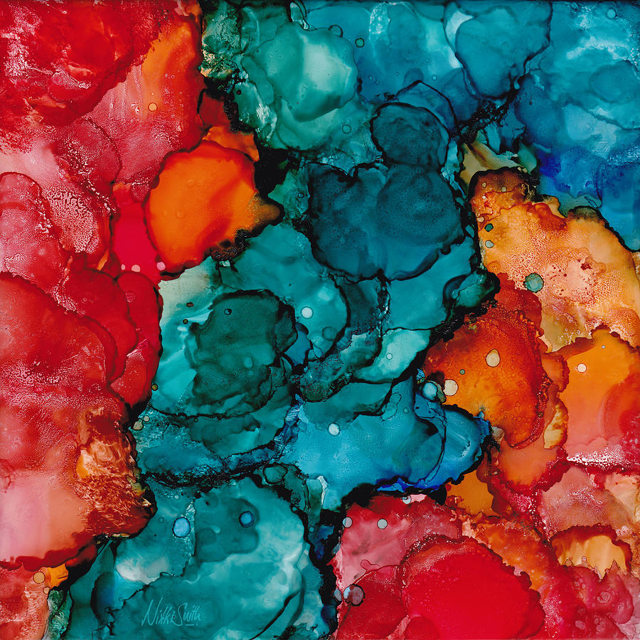 Fluid Depths Alcohol Ink Abstract Painting by Nikki Marie Smith