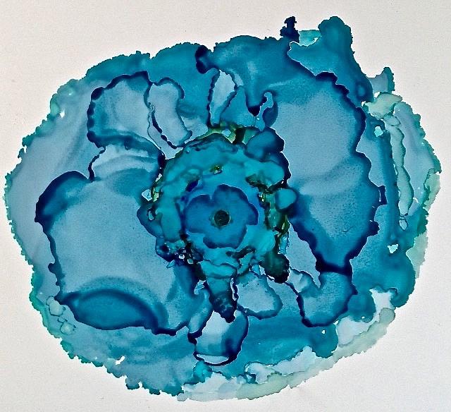 Fluid Flower Painting by Sarah Cassidy - Fine Art America