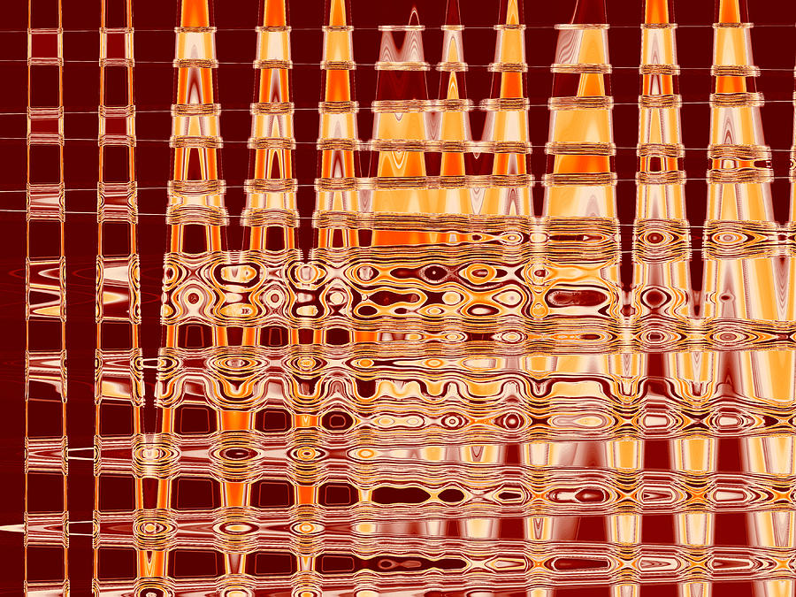 Fluid Digital Art - Fluid Vibration - Red by Shawna Rowe