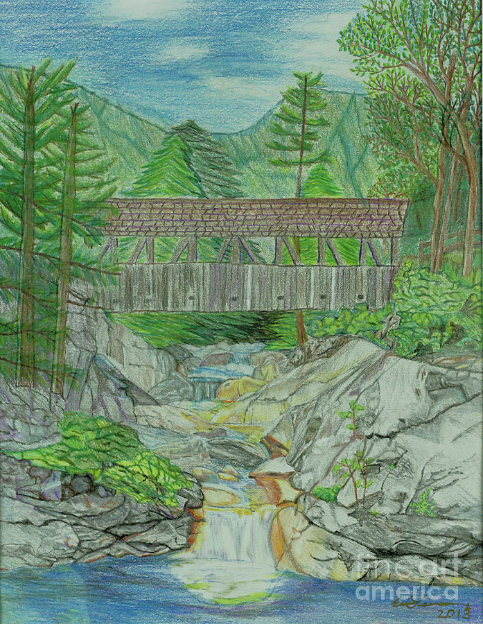 Flume Gorge NH Drawing by Eric Pearson