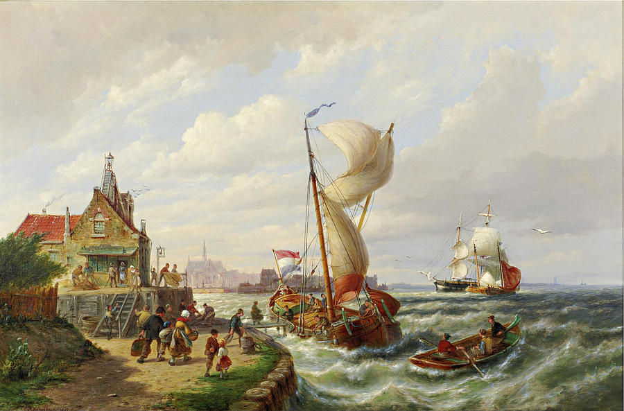 Flushing, Holland Painting by Pieter Christian Dommersen