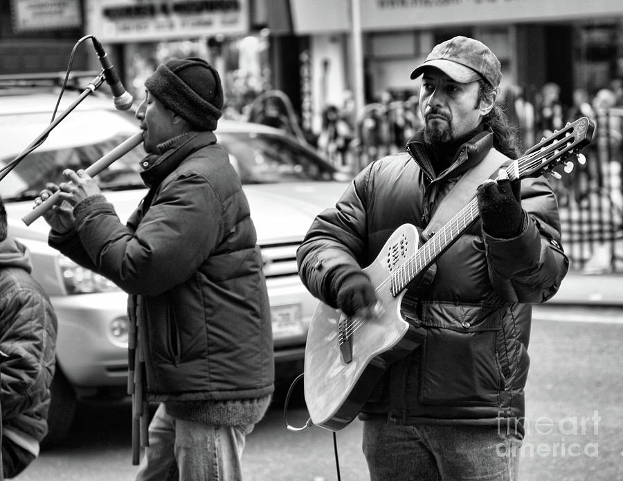 Architecture Photograph - Flute and Guitar NYC Streets 2007 by Chuck Kuhn