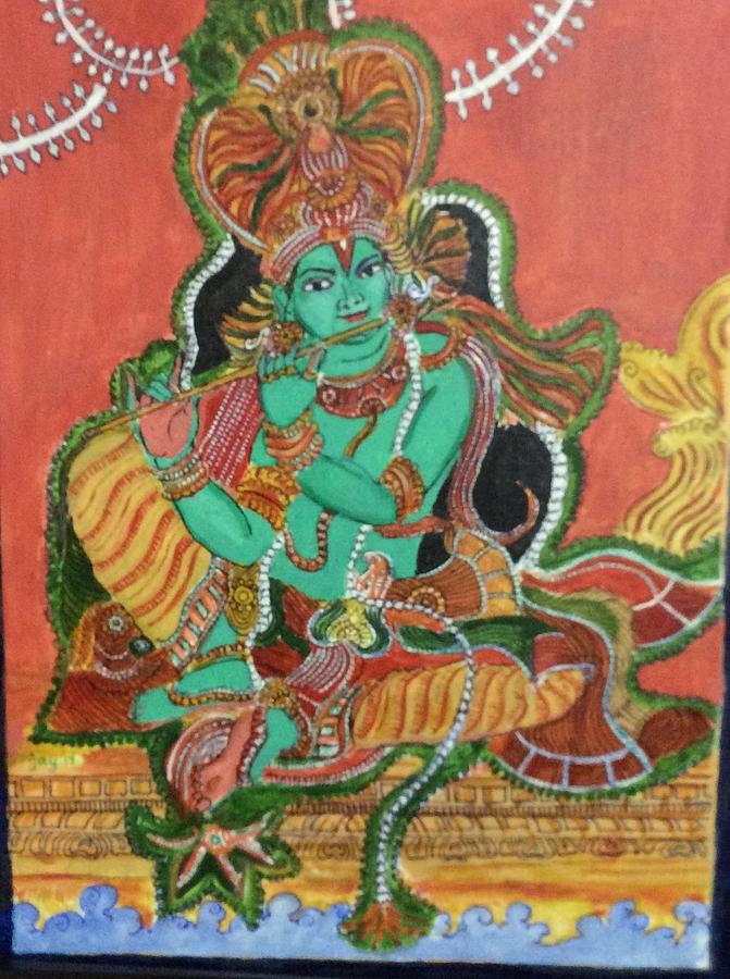 Flute krishna Painting by Jayasree Anand - Pixels