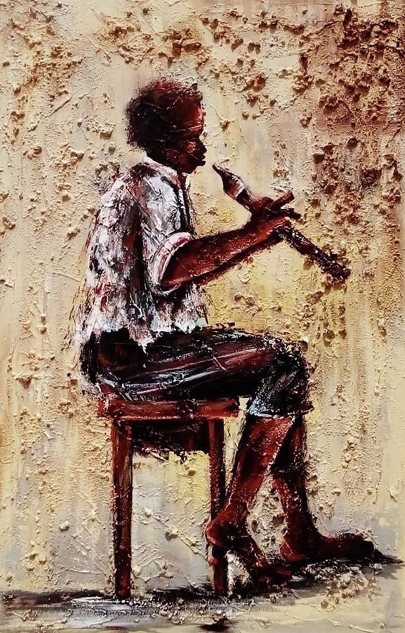 Flute Master Painting by Daniel Akortia