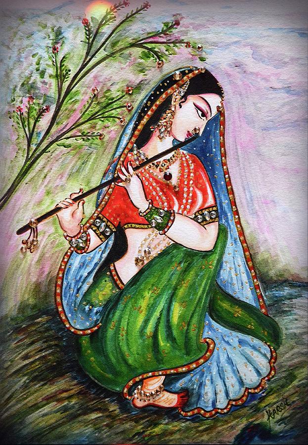 Flute Player Painting by Harsh Malik