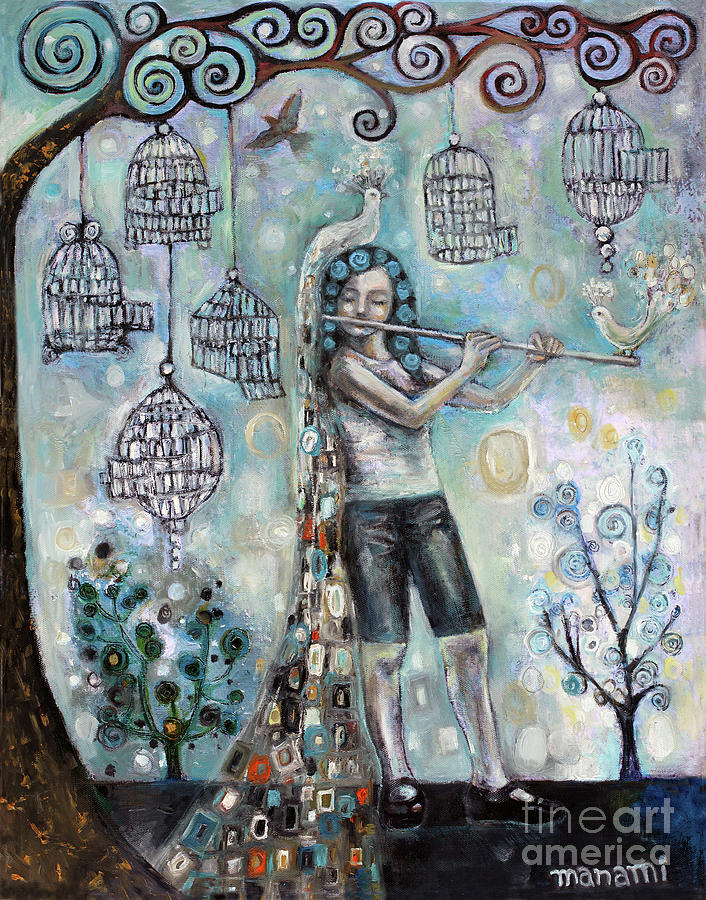 Flute Player Painting by Manami Lingerfelt