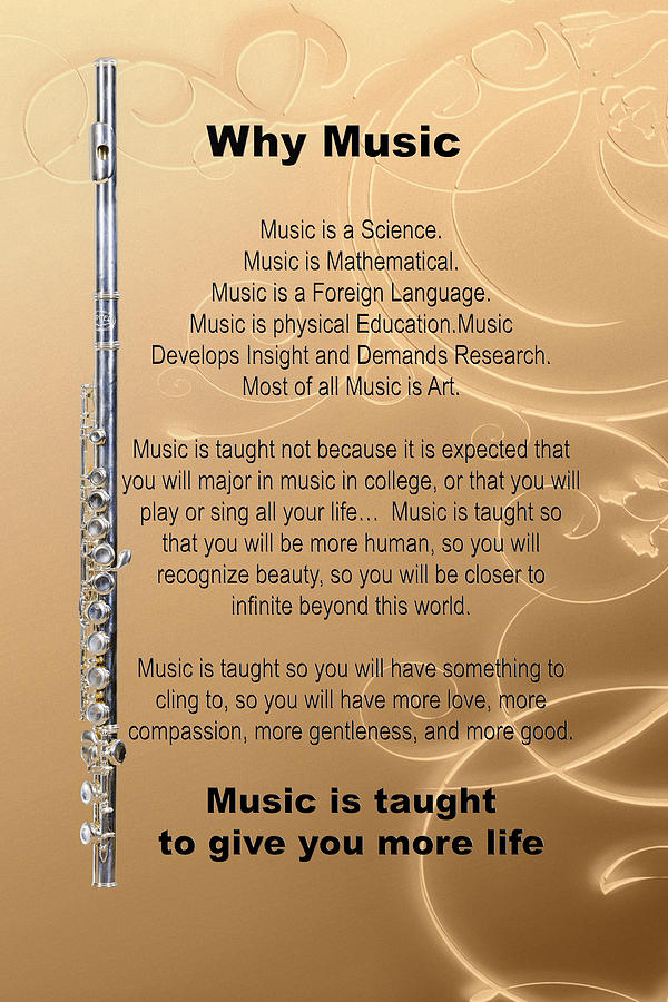 Flute Why Music Photographs or Pictures for T-Shirts 4823.02 Photograph by M K Miller