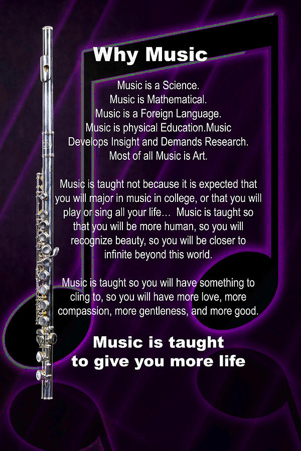 Music Photograph - Flute Why Music Photographs or Pictures for T-Shirts 4824.02 by M K Miller