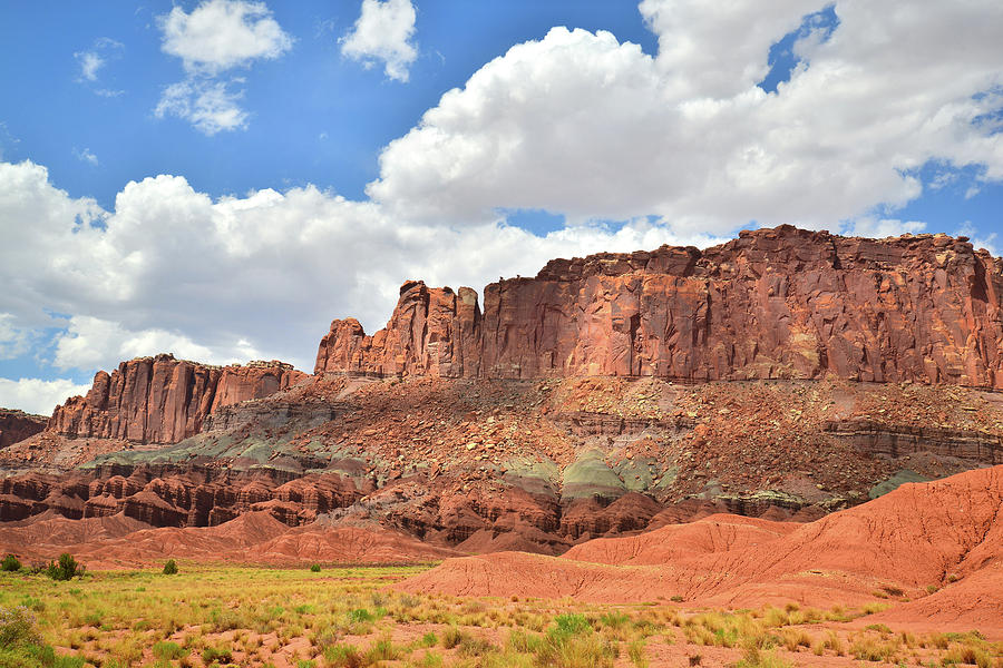 Capitol Reef National Park Photograph - Fluted Wall along Scenic Byway 24 by Ray Mathis