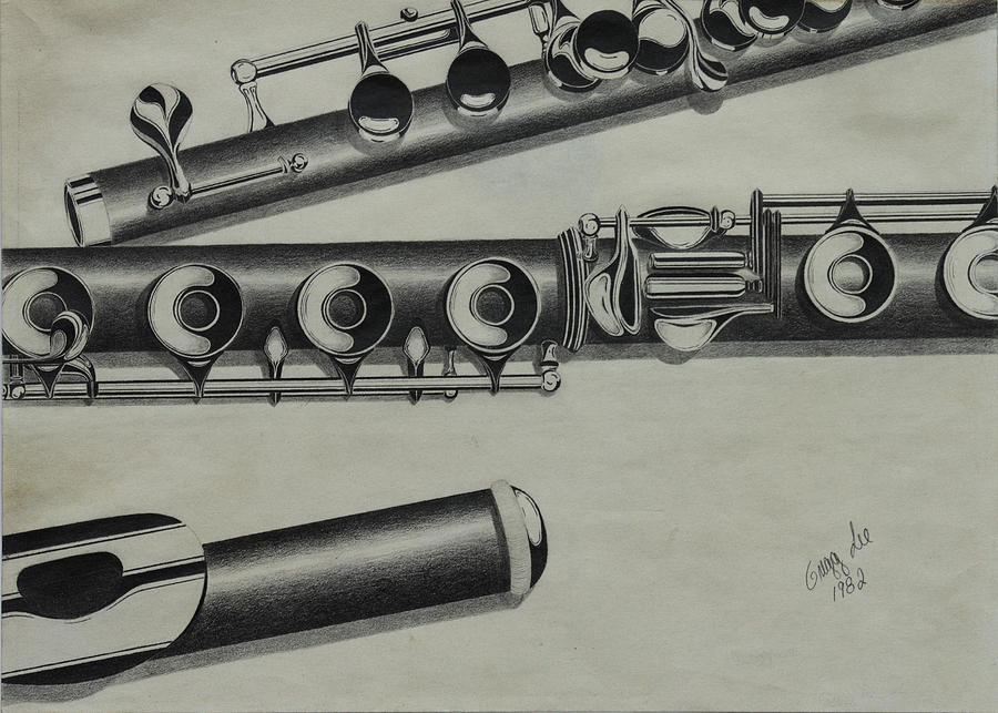 Flutes Drawing by Gregory Lee