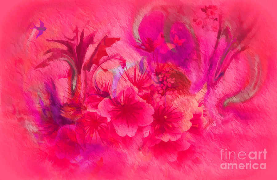 Flower Painting - Flower Art Pinky Pink  by Sherris - Of Palm Springs
