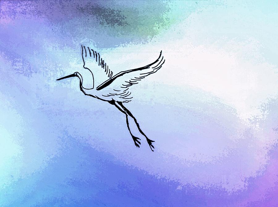 Bird Painting - Fly away  by Hae Kim